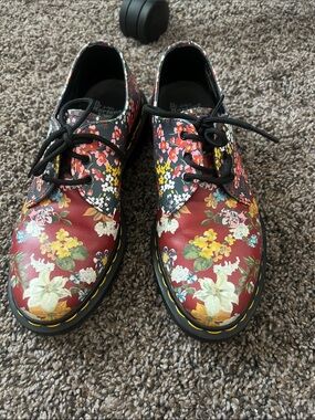 Leather oxford shoes, Dr. Martens 1461 Floral Clash